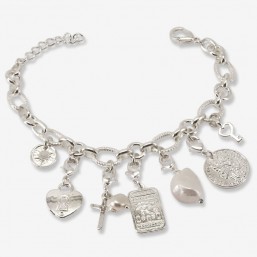 silver plated bracelets with charms made in France by Chorange parisian designer