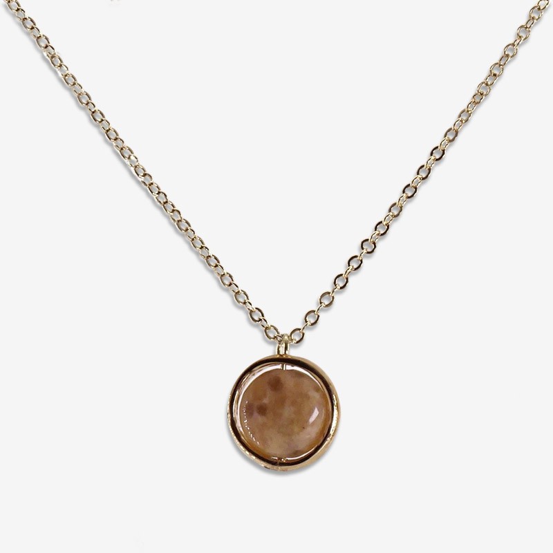 necklace gold or silver plated vith a gemstone lapis lazuli, amazonine, feldspar