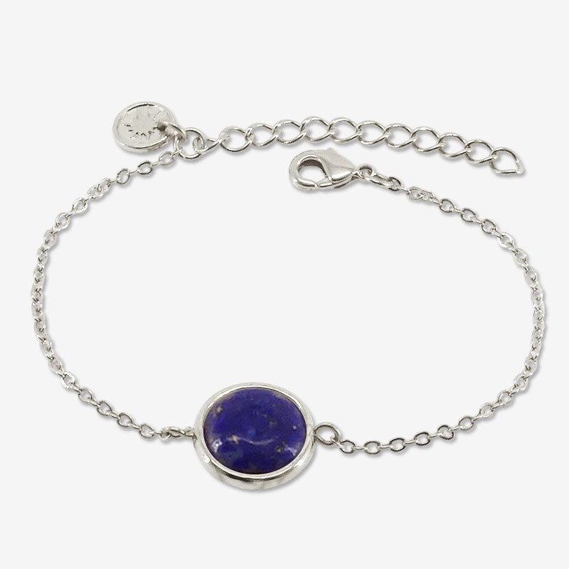 Bracelet plaqué argent  par Chorange créateur de bijoux fantaisie avec lapis lazuli