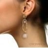 boucle pendante or Chorange fantaisie- nacre et métal