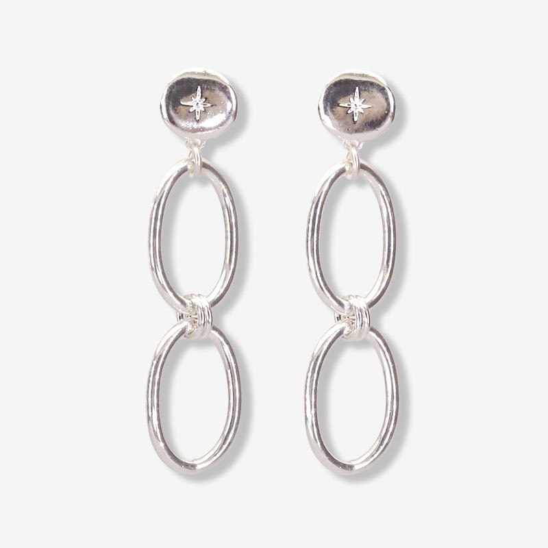 silver plated chainhoop earrings 
Costume jewelry as elegant as poetic