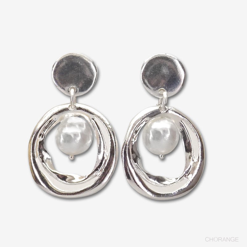 boucle d'oreilles plaque argent -bijou fantaisie createur