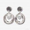 boucle d'oreilles plaque argent -bijou fantaisie createur