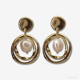 earring plated in France with fine gold 24 carats