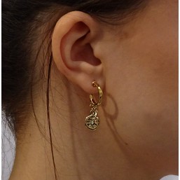 Fancy hoops gold plated-These are designer jewelry in 18k gold plated quality.