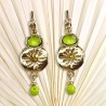 Boucles d'oreilles dormeuses or avec cabochon en verre. Un bijou de créateur Chorange