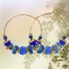 Boucles d'oreilles dormeuses or avec cabochon en verre. Un bijou de créateur Chorange