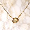 collier fantaisie avec sa chaine en acier dorée, un bijoux fantaisie par chorange