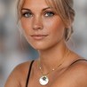 collier fantaisie en métal doré et nacre naturelle