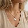 Collier avec nacre blanche, métal doré or fin 24 cts, CHORANGE Créateur Bijoux Fantaisie à Cannes (France)